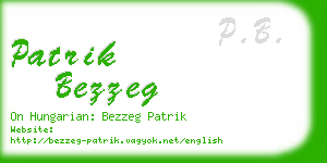 patrik bezzeg business card